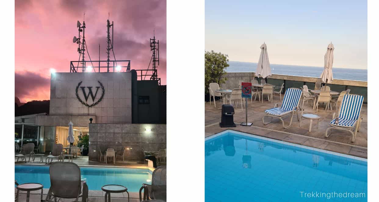 Roof top pool at hotel in Brazil