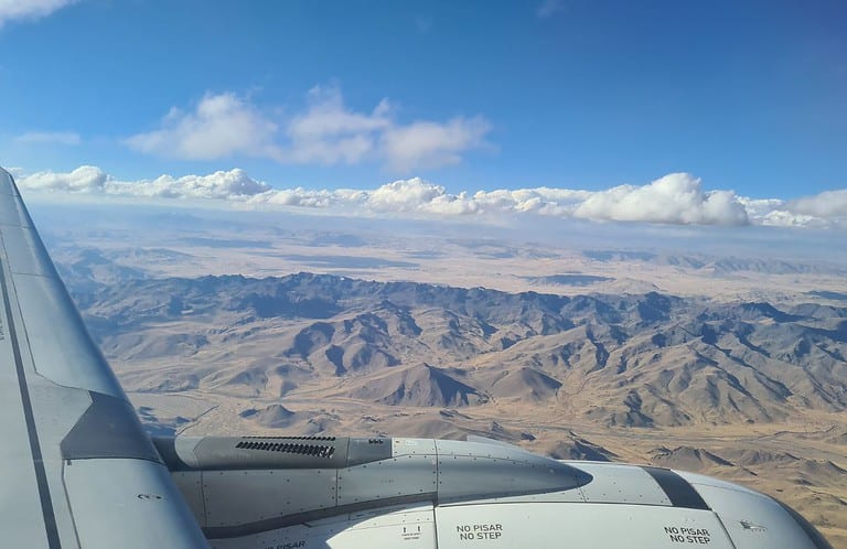 Flying over Peruvian Andes, Peru