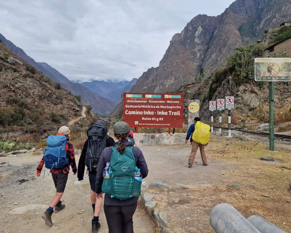 Starting point of the classic inca trail at KM82.