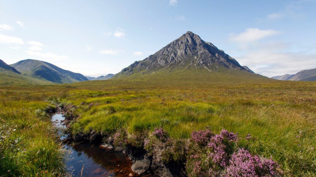 Beautiful spring day for a hike with a backdrop of Buachaille Etive Mor by jax10289 from Getty Images