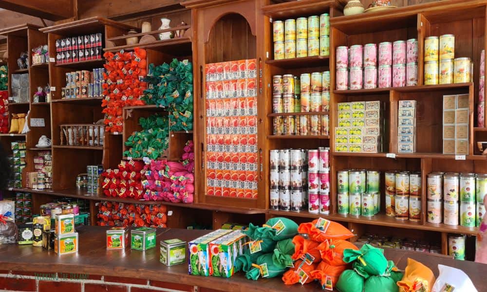 A display of tea in a Tea Factory in Sri Lanka