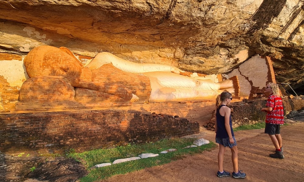 kids exploring ancient ruins in Sri Lanka