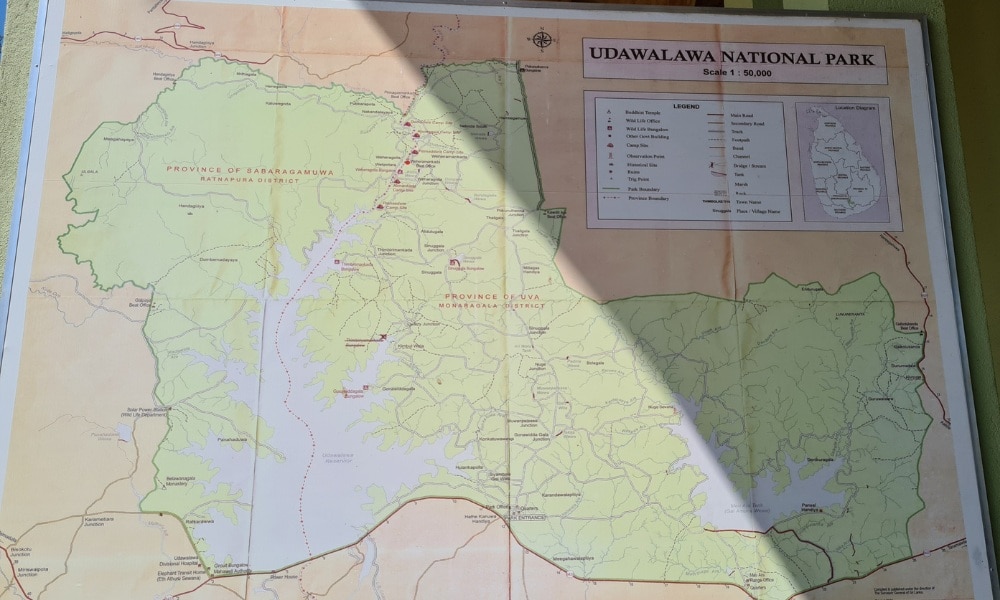 A map of Udawalawe National Park