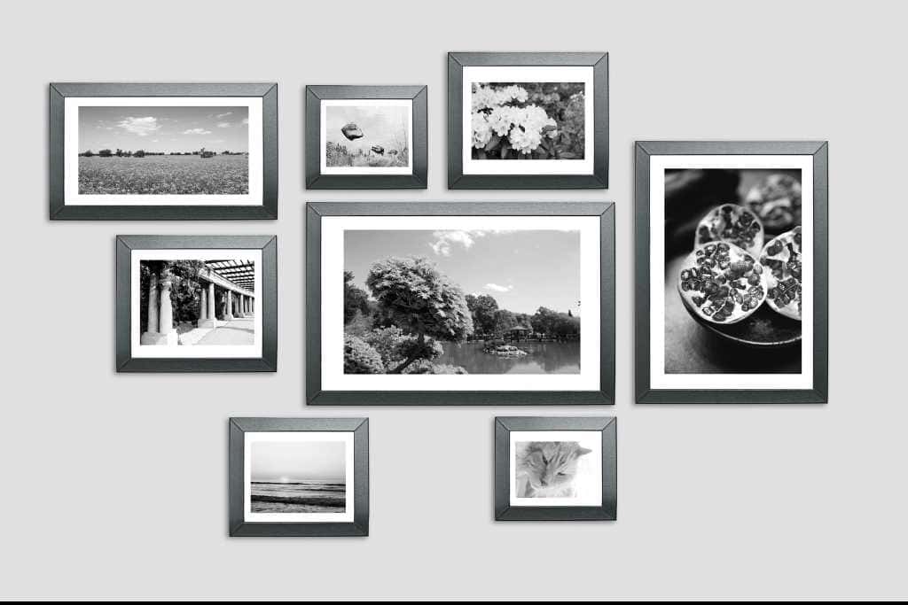 Photo wall gallery of different sizes perfect for an eye catching display.