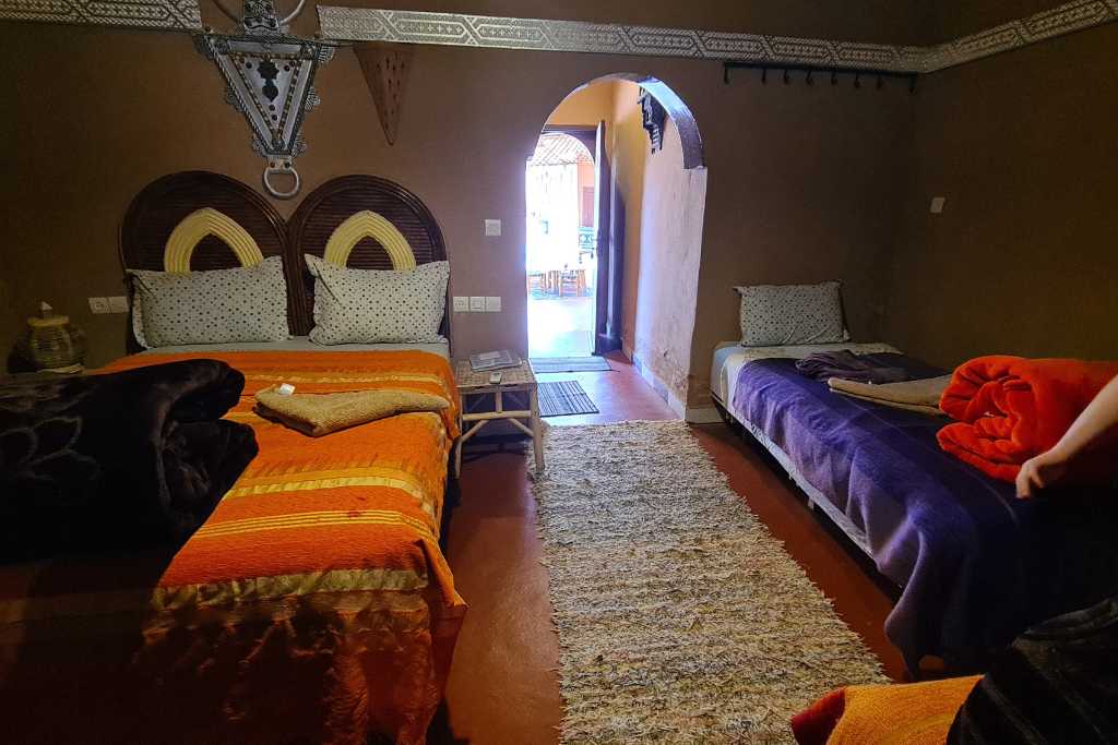 A family room in a riad in Morocco for five people. 